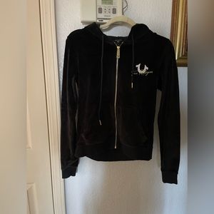 TRUE RELIGION VELVET ZIP UP